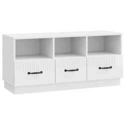 Meuble TV Blanc brillant 102 x 34,5 x 47 cm Bois d'ingénierie 624543624543