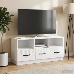 Meuble TV Blanc brillant 102 x 34,5 x 47 cm Bois d'ingénierie 624543624543