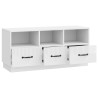 Meuble TV Blanc brillant 102 x 34,5 x 47 cm Bois d'ingénierie 624543624543
