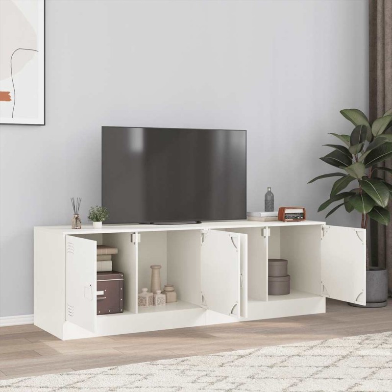 Meubles TV 2 pcs blanc 67x39x44 cm acier 624544624544