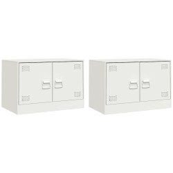Meubles TV 2 pcs blanc 67x39x44 cm acier 624544624544