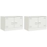 Meubles TV 2 pcs blanc 67x39x44 cm acier 624544624544