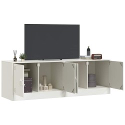Meubles TV 2 pcs blanc 67x39x44 cm acier 624544624544