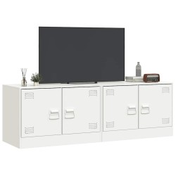 Meubles TV 2 pcs blanc 67x39x44 cm acier 624544624544