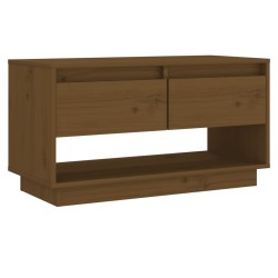 Meuble TV Marron miel 74x34x40 cm Bois de pin massif 624545624545