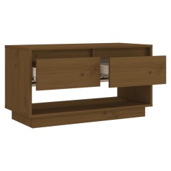 Meuble TV Marron miel 74x34x40 cm Bois de pin massif 624545624545