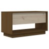Meuble TV Marron miel 74x34x40 cm Bois de pin massif 624545624545