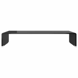 Meuble TV/support pour moniteur 70x30x13 cm verre noir 624551624551