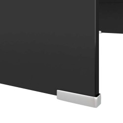 Meuble TV/support pour moniteur 70x30x13 cm verre noir 624551624551