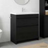 Meuble sous lavabo de salle de bain Chêne noir 624553624553