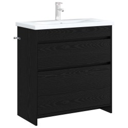 Meuble sous lavabo de salle de bain Chêne noir 624553624553