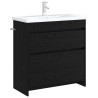 Meuble sous lavabo de salle de bain Chêne noir 624553624553