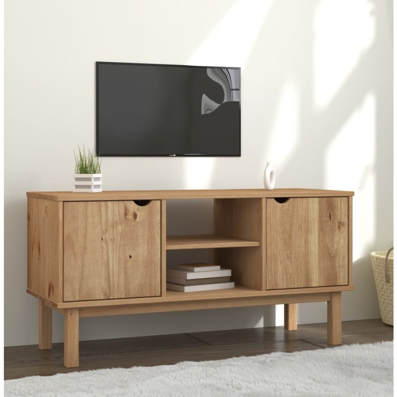 Meuble TV OTTA 113,5x43x57 cm Bois de pin massif 624558624558