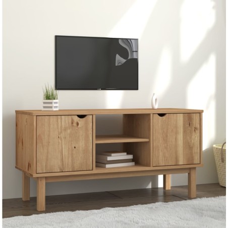 Meuble TV OTTA 113,5x43x57 cm Bois de pin massif 624558624558