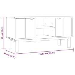 Meuble TV OTTA 113,5x43x57 cm Bois de pin massif 624558624558