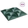 Panneaux muraux 24 pcs Vert Origami 50 x 50 cm Mousse XPS 624565624565
