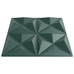 Panneaux muraux 24 pcs Vert Origami 50 x 50 cm Mousse XPS 624565624565