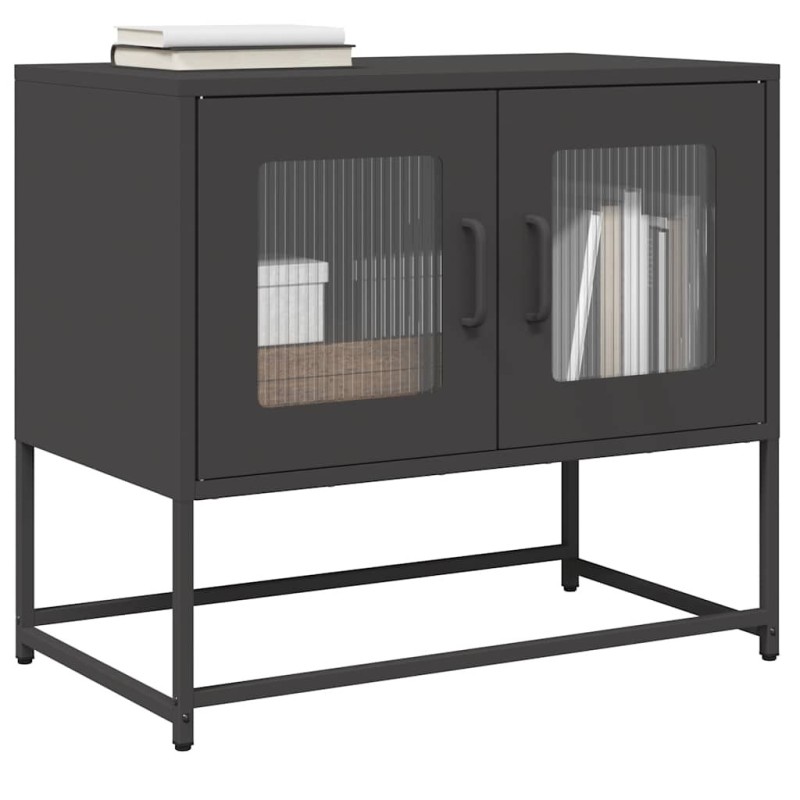 Meuble TV noir 68x39x60,5 cm acier laminé à froid 624567624567