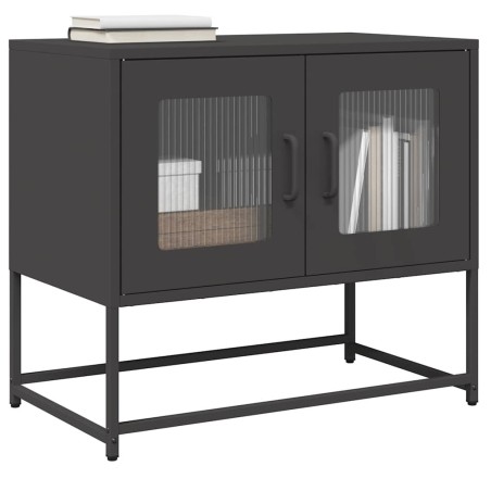 Meuble TV noir 68x39x60,5 cm acier laminé à froid 624567624567