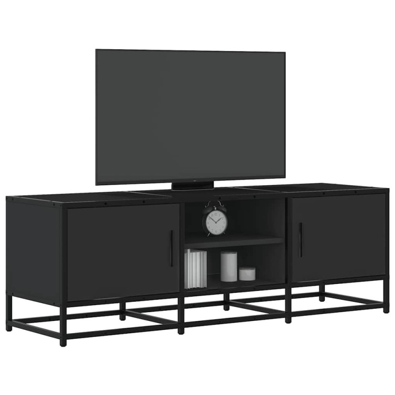 Meuble TV noir 120x35x41 cm bois d'ingénierie et métal 624568624568