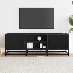 Meuble TV noir 120x35x41 cm bois d'ingénierie et métal 624568624568