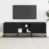 Meuble TV noir 120x35x41 cm bois d'ingénierie et métal 624568624568