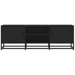 Meuble TV noir 120x35x41 cm bois d'ingénierie et métal 624568624568