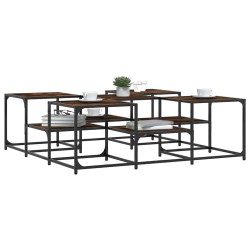 Table basse chêne fumé 121x121x40 cm bois d'ingénierie 624574624574