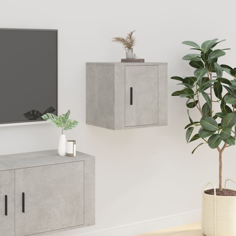 Meuble TV mural Gris béton 40x34,5x40 cm 624575624575