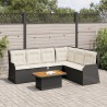 Salon de jardin 5 pcs avec coussins Noir Résine tressée 624577624577