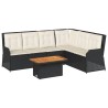 Salon de jardin 5 pcs avec coussins Noir Résine tressée 624577624577