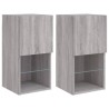 Meubles TV avec lumières LED 2 pcs sonoma gris 30,5x30x60 cm 624579624579