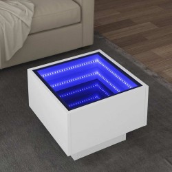 Table d'appoint avec LED blanc 40x40x30 cm bois d'ingénierie 624583624583
