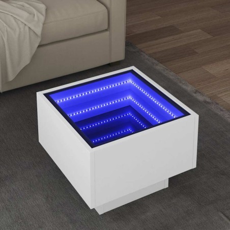 Table d'appoint avec LED blanc 40x40x30 cm bois d'ingénierie 624583624583