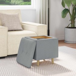 Ottoman avec rangement Gris clair 40 x 40 x 45 cm tissu 624585624585
