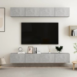Meubles TV 4 pcs Gris béton 100x30x30 cm Bois d'ingénierie 624589624589