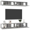 Meubles TV 4 pcs Gris béton 100x30x30 cm Bois d'ingénierie 624589624589