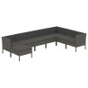 Salon de jardin 8 pcs avec coussins résine tressée gris 624601624601