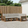 Ensemble de canapés d'extérieur 4 pcs Naturel et gris clair 624609624609