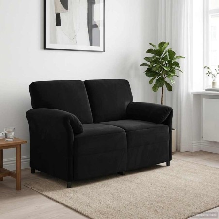 Sofa 2 places Noir 138 x 83 x 95 cm Velours 624613624613