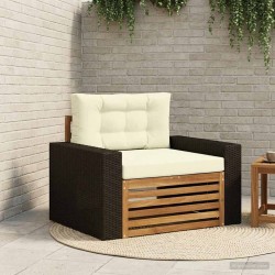 Sofa de milieu extérieur Bois d'Acacia Massif Naturel 624614624614