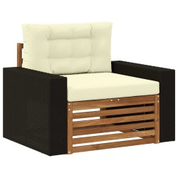 Sofa de milieu extérieur Bois d'Acacia Massif Naturel 624614624614