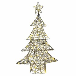 Sapin de Noël avec 120 LED Blanc chaud 150 cm Rotin 624616624616