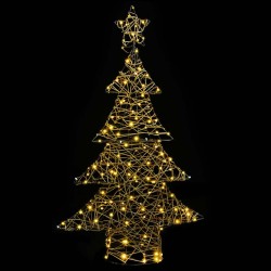 Sapin de Noël avec 120 LED Blanc chaud 150 cm Rotin 624616624616