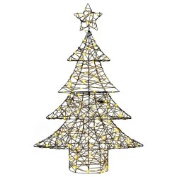 Sapin de Noël avec 120 LED Blanc chaud 150 cm Rotin 624616624616