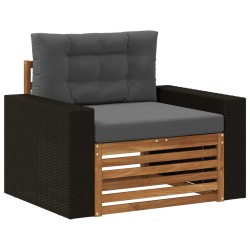 Sofa de milieu extérieur Bois d'Acacia Massif Naturel 624622624622