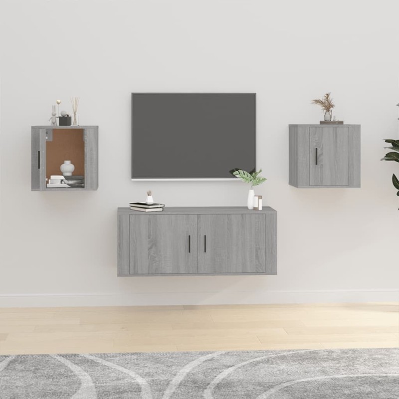 Meubles TV muraux 2 pcs Sonoma gris 40x34,5x40 cm 624623624623