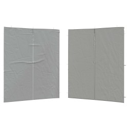 Mur de tente de fête 2 pcs Gris clair 200 x 195 cm PE et acier 624628624628
