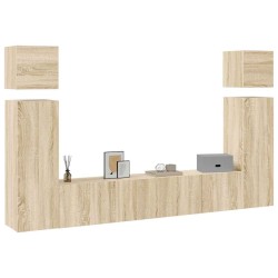 Ensemble de meuble TV 8 pcs Chêne sonoma Bois d'ingénierie 624630624630