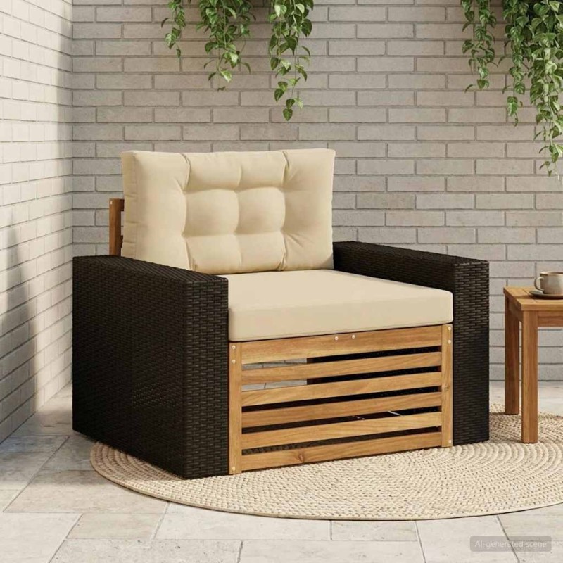 Sofa de milieu extérieur Bois d'Acacia Massif Naturel 624631624631